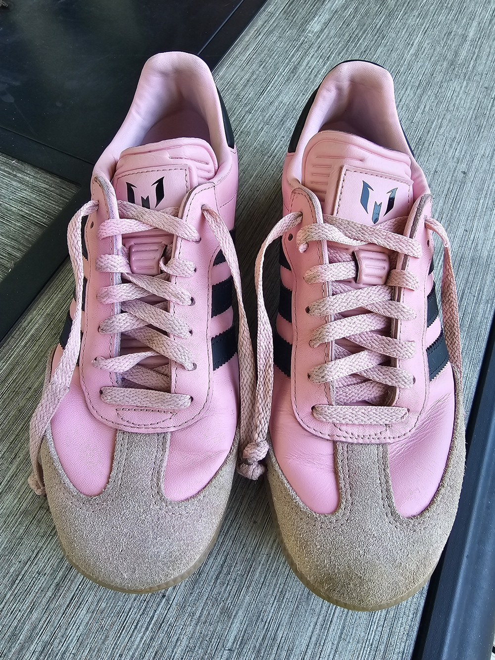 Adidas Samba x Lionel Messi Light Pink Core Black Gum JP7844 Men's Size 7.5